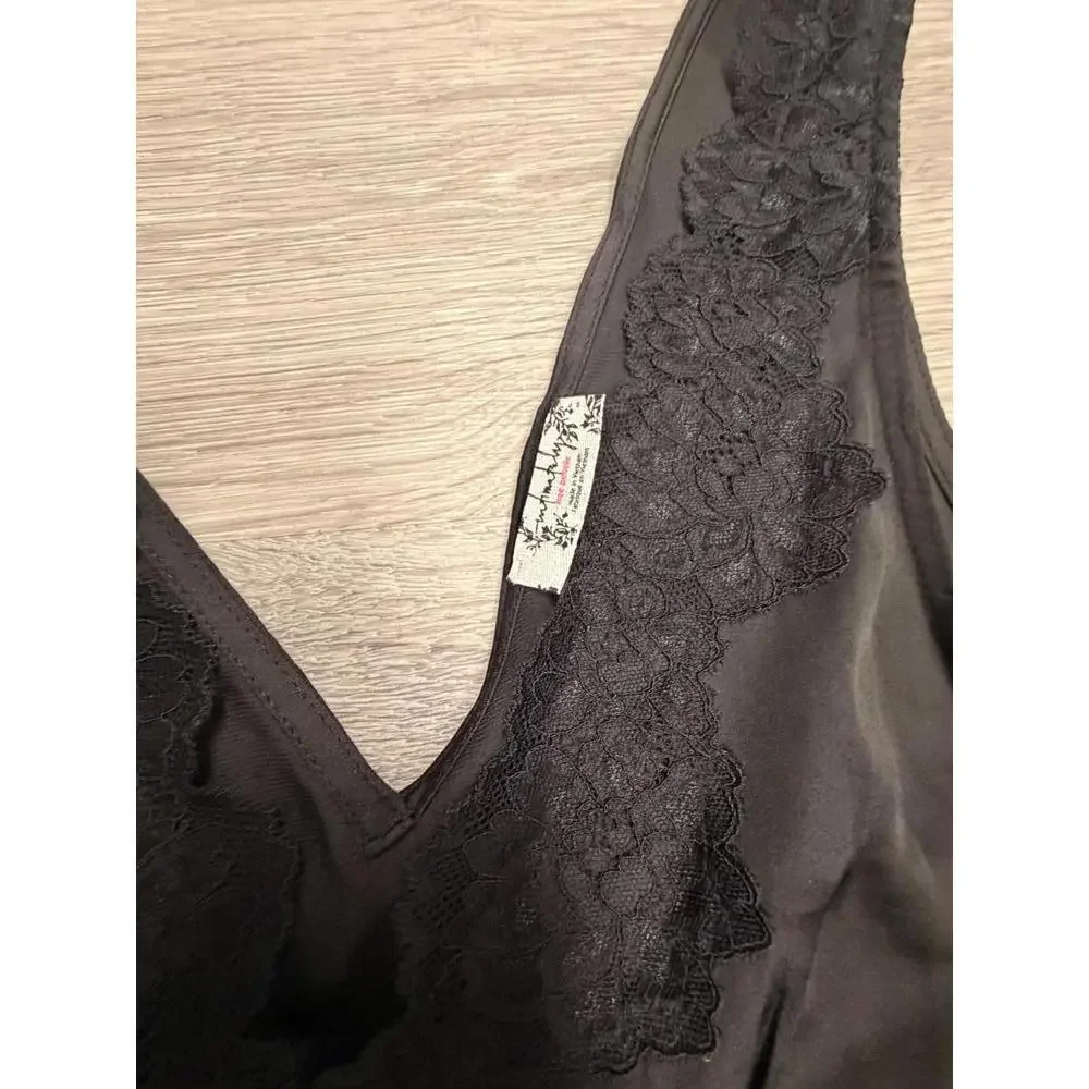In This Groove Mini Slip Dress - Washed Black - Picture 4 of 5